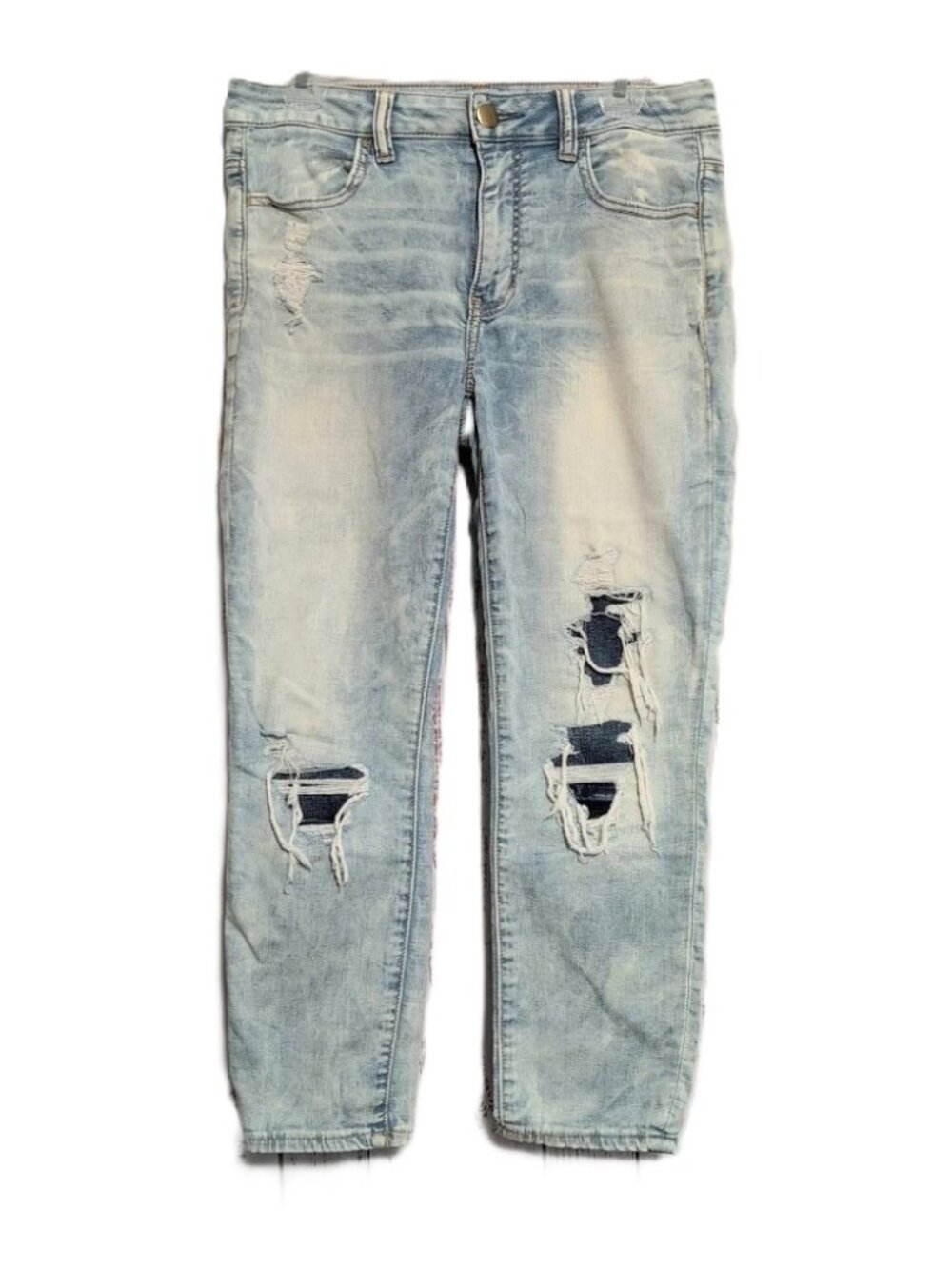 American Eagle Women's sz 8 Super Super Stretch Distressed Cropped Jegging